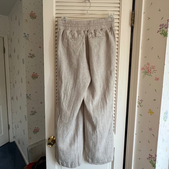 Quince Tie Waist European Linen Wide Leg Full Length Pants Size M - Picture 2 of 7